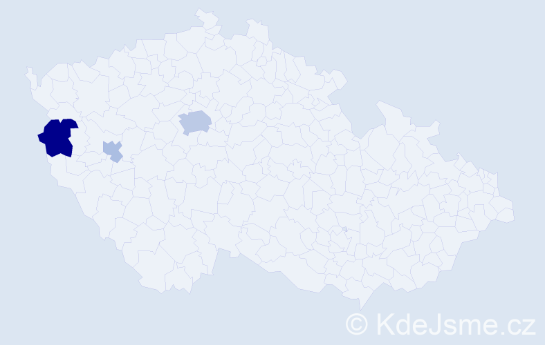 Příjmení: 'Gesl', počet výskytů 7 v celé ČR