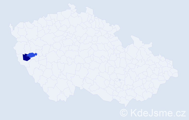 Příjmení: 'Inderholc', počet výskytů 10 v celé ČR