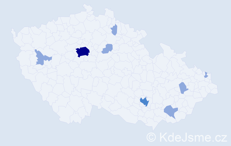 Příjmení: 'Paramonov', počet výskytů 13 v celé ČR