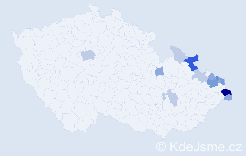 Příjmení: 'Legerski', počet výskytů 38 v celé ČR