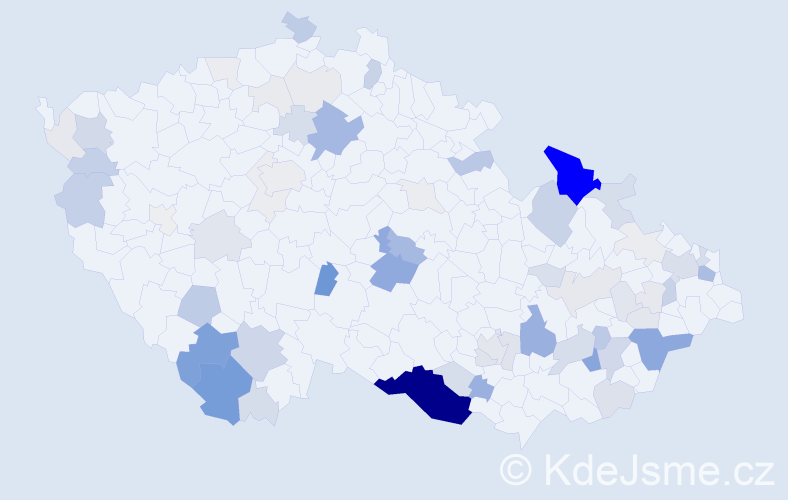 Příjmení: 'Juhaňák', počet výskytů 279 v celé ČR
