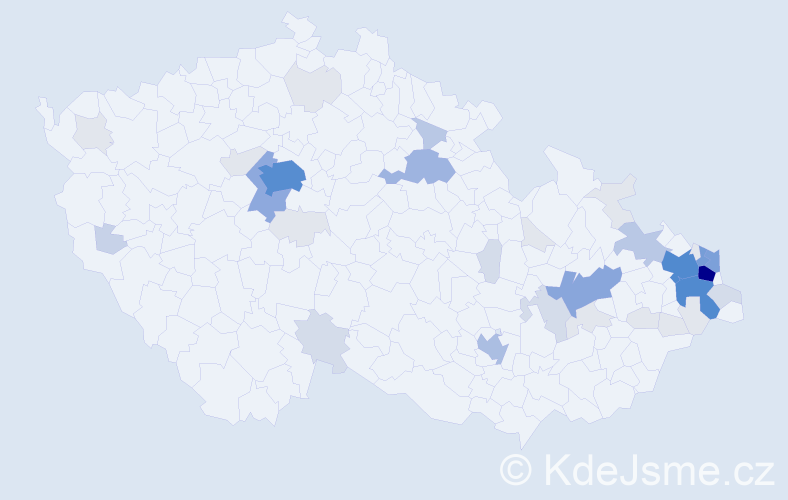 Příjmení: 'Chrobok', počet výskytů 163 v celé ČR