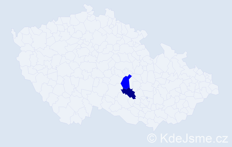 Příjmení: 'Invald', počet výskytů 7 v celé ČR