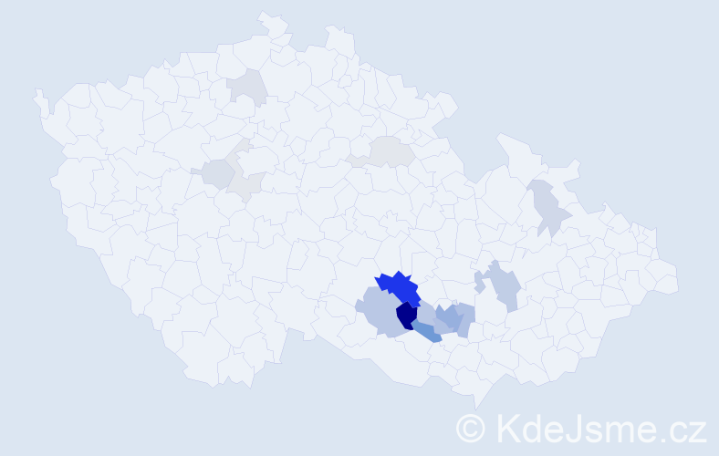 Příjmení: 'Nevrtal', počet výskytů 48 v celé ČR