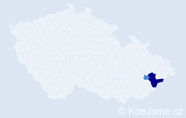 Příjmení: 'Mičůnková', počet výskytů 7 v celé ČR