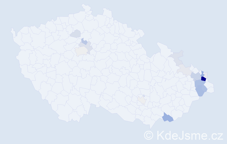 Příjmení: 'Slonka', počet výskytů 87 v celé ČR