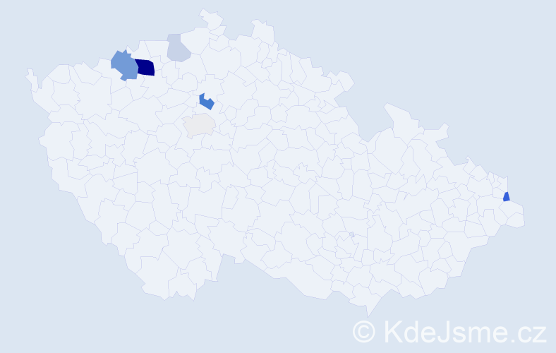 Příjmení: 'Miškaničová', počet výskytů 18 v celé ČR