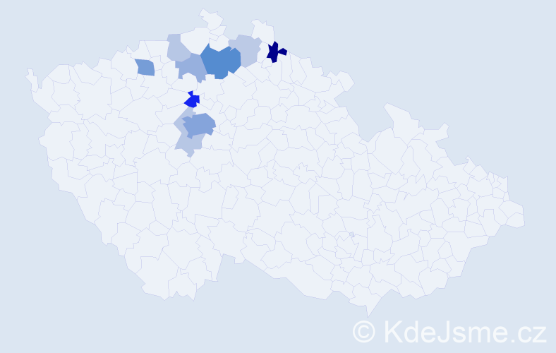 Příjmení: 'Sibřinová', počet výskytů 28 v celé ČR