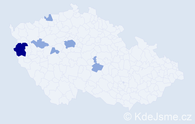 Příjmení: 'Nešvárová', počet výskytů 17 v celé ČR
