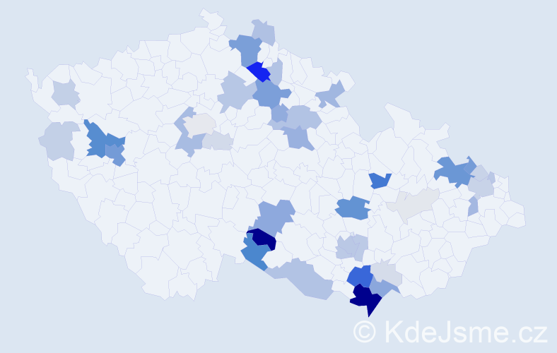 Příjmení: 'Peš', počet výskytů 154 v celé ČR