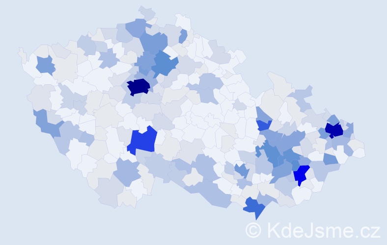 Příjmení: 'Svačina', počet výskytů 879 v celé ČR