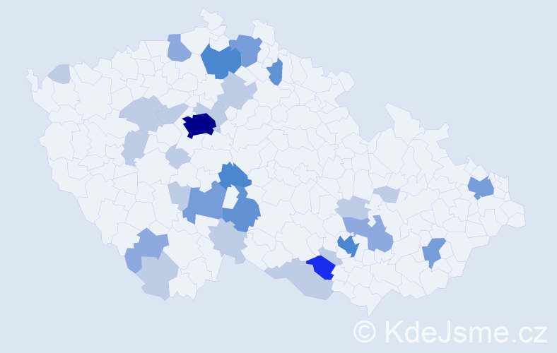 Příjmení: 'Borešová', počet výskytů 74 v celé ČR