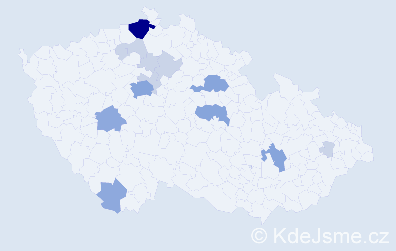 Příjmení: 'Klaudy', počet výskytů 35 v celé ČR