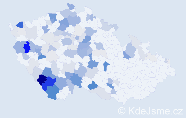 Příjmení: 'Štrobl', počet výskytů 361 v celé ČR