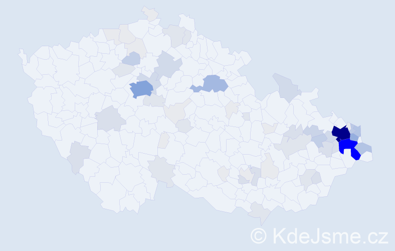 Příjmení: 'Adamus', počet výskytů 264 v celé ČR