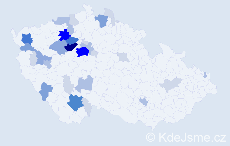 Příjmení: 'Pešula', počet výskytů 106 v celé ČR