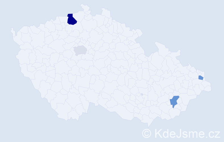 Příjmení: 'Soldatová', počet výskytů 6 v celé ČR