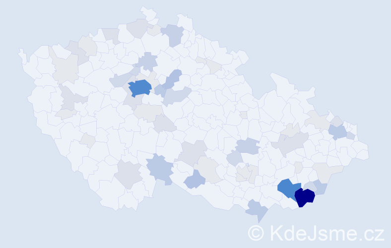 Příjmení: 'Straňáková', počet výskytů 196 v celé ČR