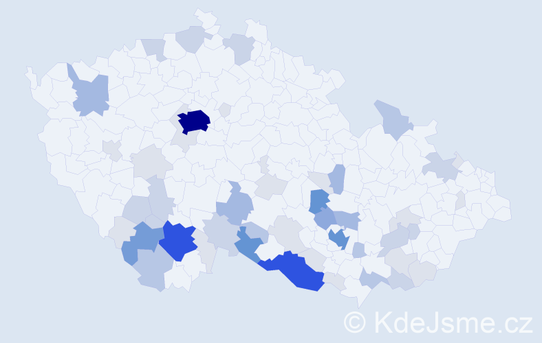 Příjmení: 'Lahodná', počet výskytů 170 v celé ČR