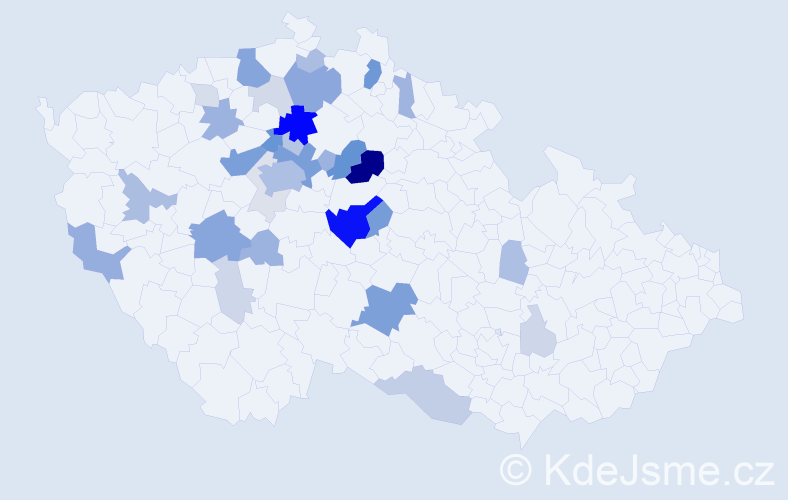 Příjmení: 'Ladrová', počet výskytů 117 v celé ČR