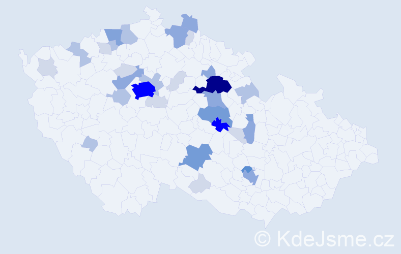 Příjmení: 'Homoláč', počet výskytů 111 v celé ČR