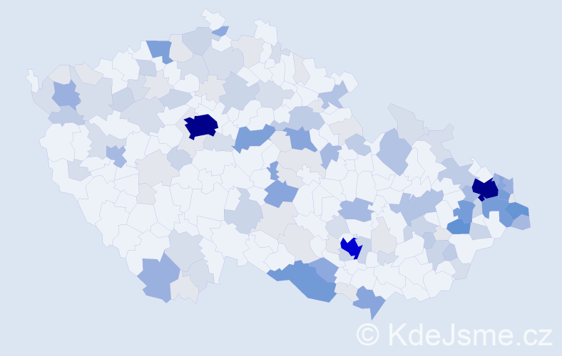 Příjmení: 'Hermann', počet výskytů 461 v celé ČR
