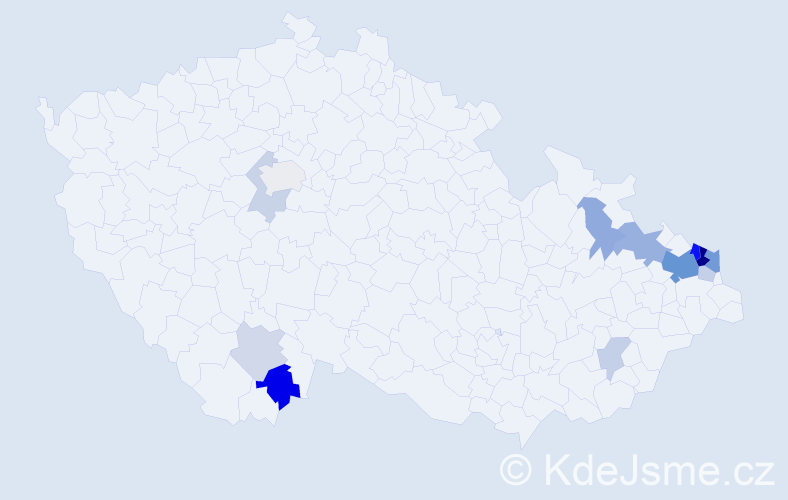 Příjmení: 'Golombková', počet výskytů 32 v celé ČR