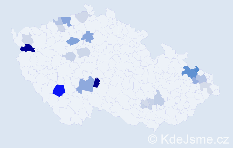 Příjmení: 'Macholdová', počet výskytů 61 v celé ČR