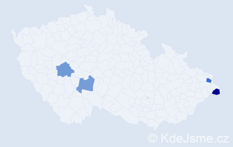Příjmení: 'Bosnyáková', počet výskytů 5 v celé ČR
