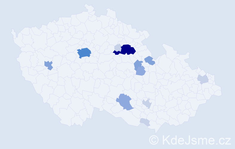 Příjmení: 'Mencák', počet výskytů 35 v celé ČR