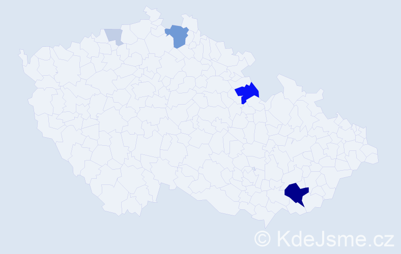 Příjmení: 'Vereščáková', počet výskytů 17 v celé ČR