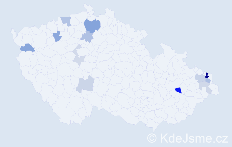 Příjmení: 'Hvolková', počet výskytů 26 v celé ČR
