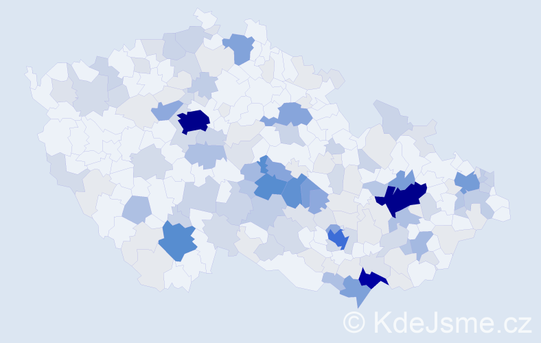 Příjmení: 'Veselská', počet výskytů 621 v celé ČR