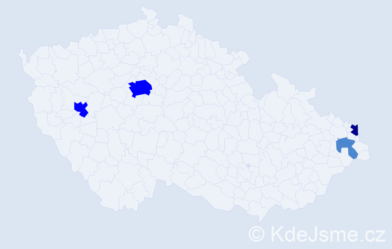 Příjmení: 'Bimbová', počet výskytů 8 v celé ČR