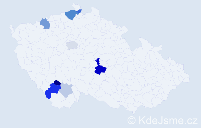 Příjmení: 'Vršitá', počet výskytů 17 v celé ČR