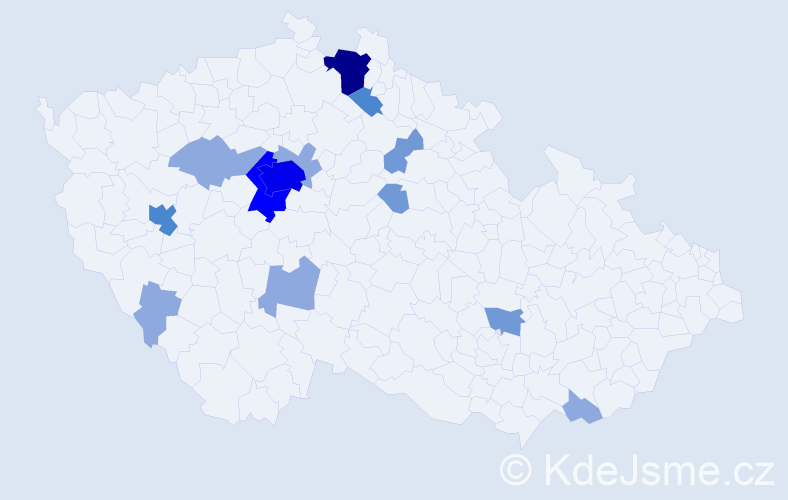 Příjmení: 'Zummer', počet výskytů 35 v celé ČR