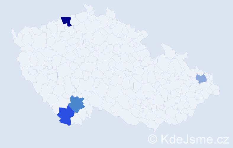 Příjmení: 'Sager', počet výskytů 18 v celé ČR