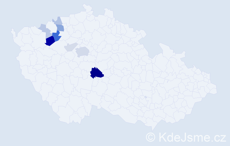 Příjmení: 'Steppanová', počet výskytů 25 v celé ČR