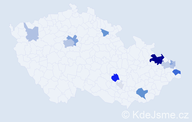 Příjmení: 'Krysta', počet výskytů 36 v celé ČR