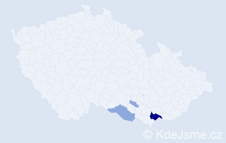 Příjmení: 'Mrkávková', počet výskytů 9 v celé ČR