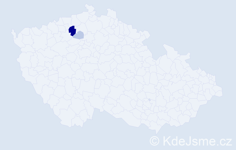Příjmení: 'Jáhenová', počet výskytů 9 v celé ČR
