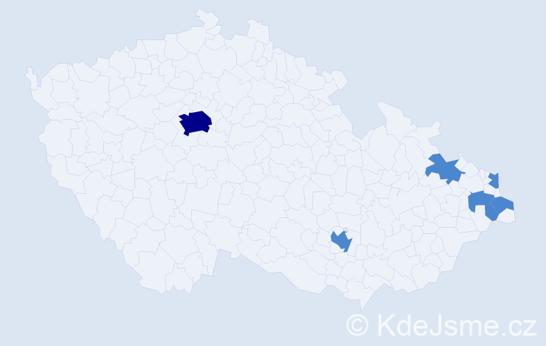 Příjmení: 'Konstantinidu', počet výskytů 8 v celé ČR