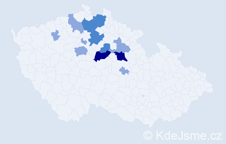 Příjmení: 'Molič', počet výskytů 26 v celé ČR