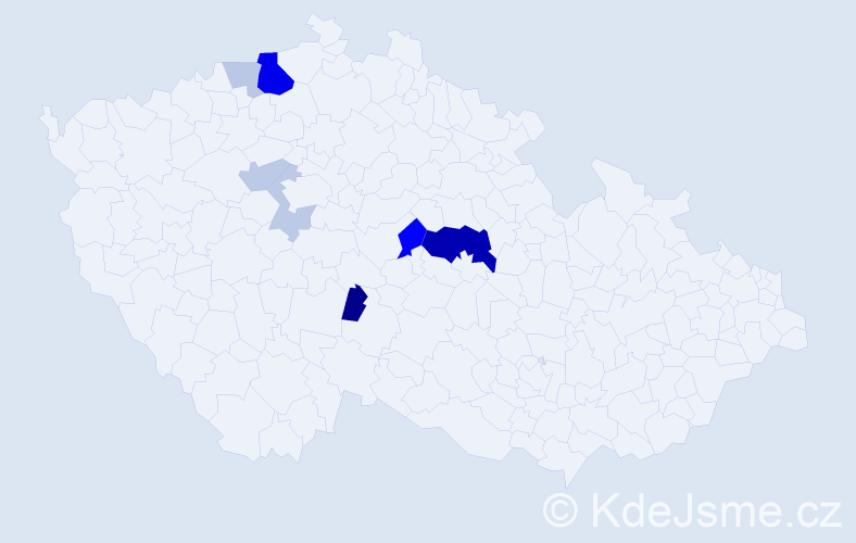 Příjmení: 'Rubičová', počet výskytů 21 v celé ČR
