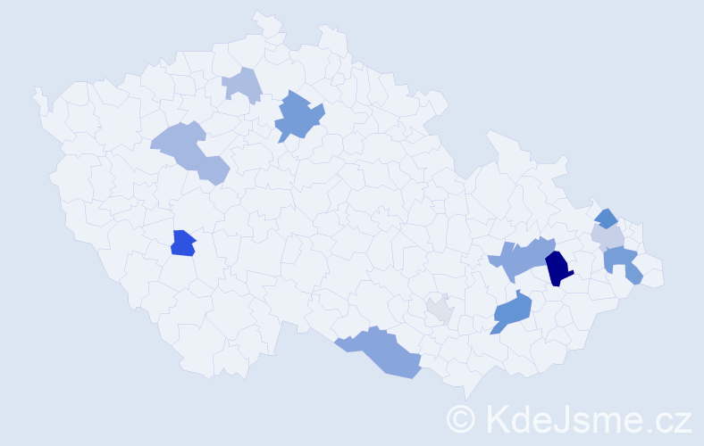 Příjmení: 'Bekárek', počet výskytů 27 v celé ČR