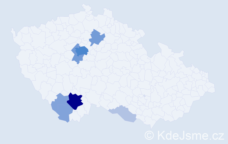 Příjmení: 'Placerová', počet výskytů 44 v celé ČR