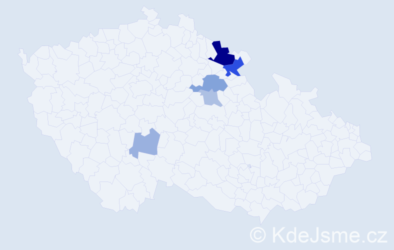 Příjmení: 'Rejdák', počet výskytů 12 v celé ČR