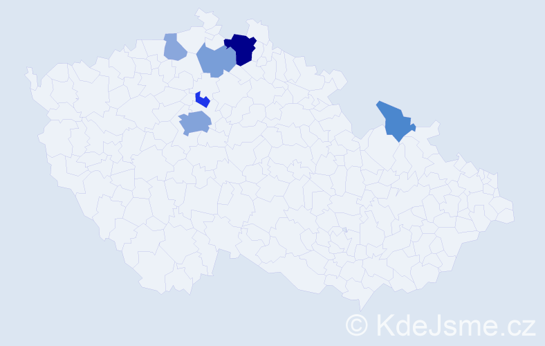 Příjmení: 'Krychfalushii', počet výskytů 17 v celé ČR