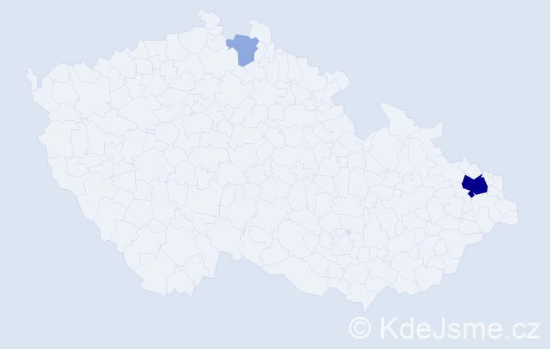 Příjmení: 'Czaderna', počet výskytů 8 v celé ČR