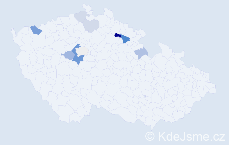 Příjmení: 'Merhulík', počet výskytů 21 v celé ČR